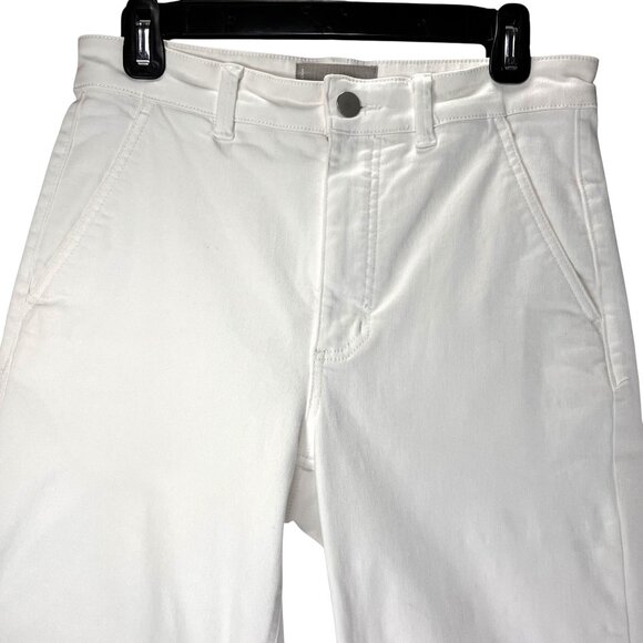 Everlane Denim - Everlane Straight Leg Cropped White Denim Jeans Classic Pants Size 6 Womens